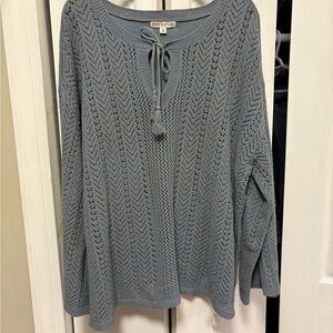 FRYE AND CO. Light Blue Knit Top